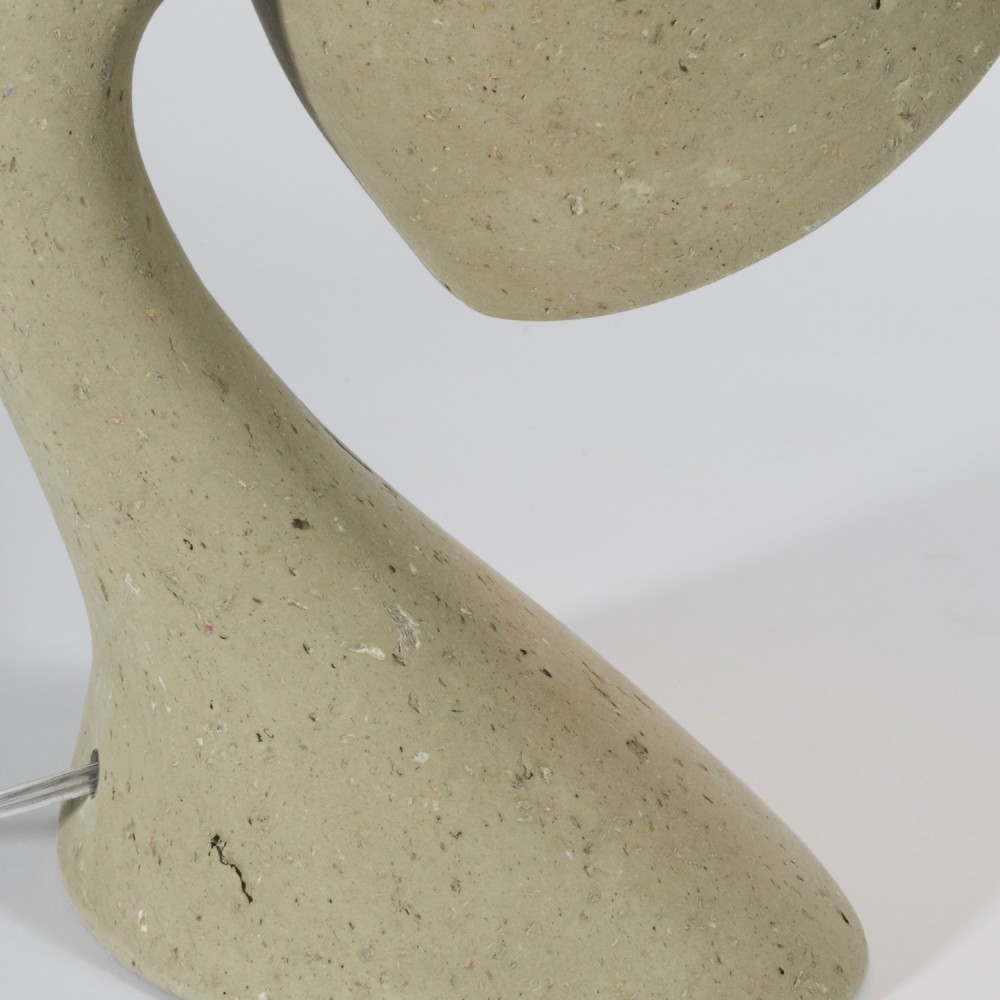Luminaire organique contemporain pour chevet, matériaux écologiques en papier et plâtre