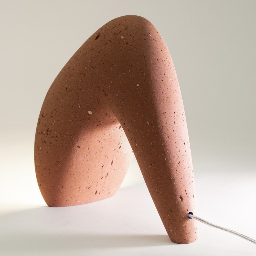 Lampe de table en papier naturel, pièce artisanale exclusive