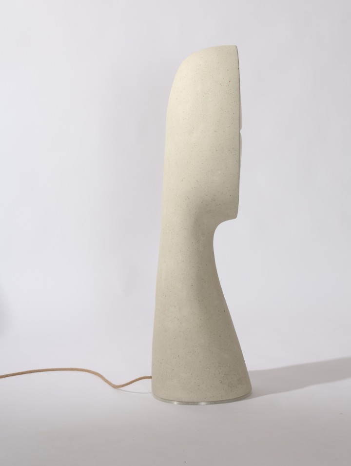 Amba 110, sculptural lamp in recycled paper | Henri Dejeant
