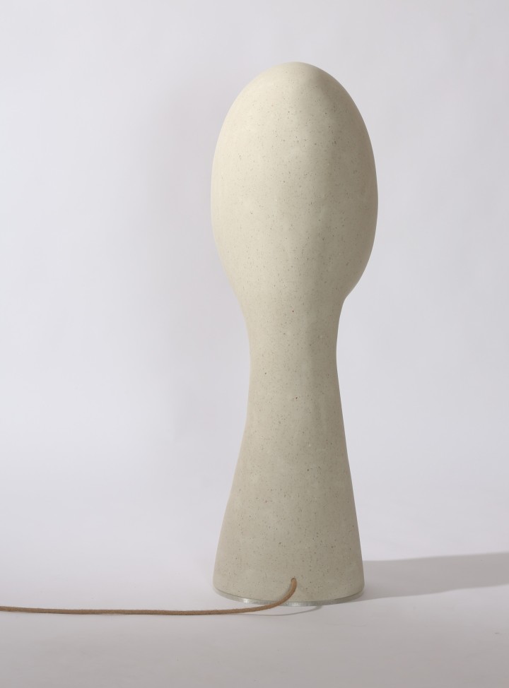 Amba 110, sculptural lamp in recycled paper | Henri Dejeant