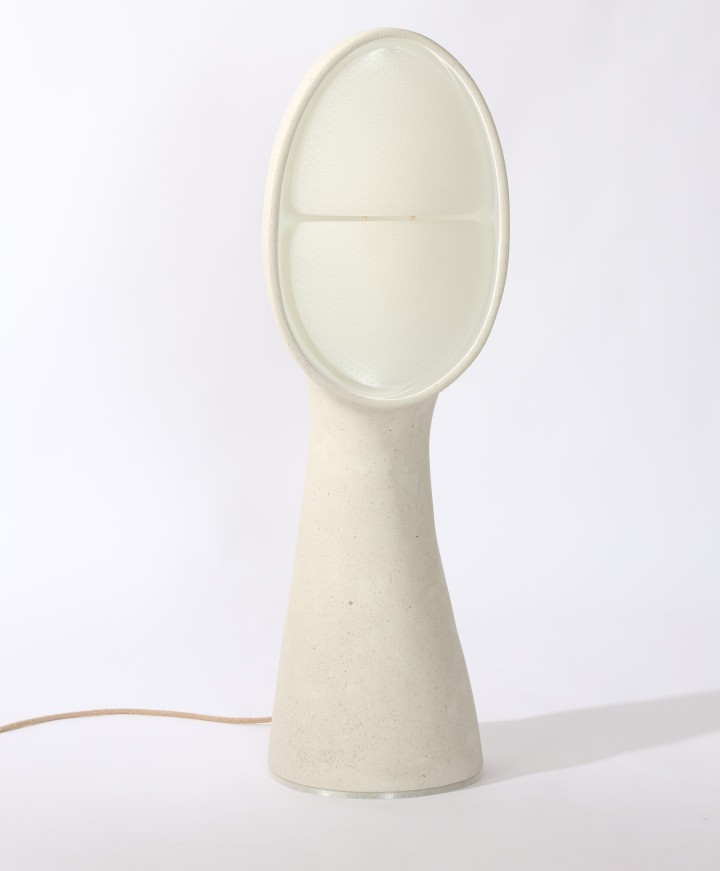 Amba 110, sculptural lamp in recycled paper | Henri Dejeant