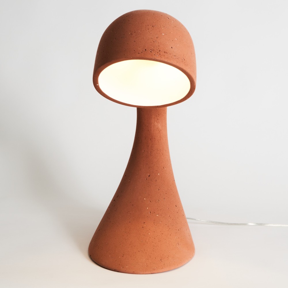Lampe de table au design organique, matériau écologique en papier et plâtre