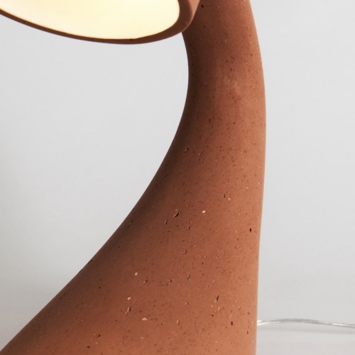 Lampe de table au design organique, matériau écologique en papier et plâtre