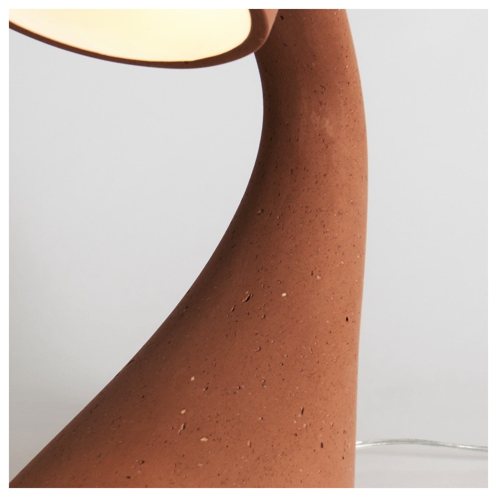 Lampe de table au design organique, matériau écologique en papier et plâtre