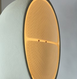 Amba 200, sculptural lamp in recycled paper | Henri Dejeant