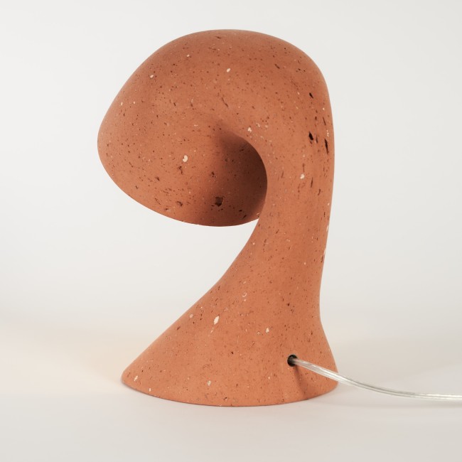 Lampe de chevet organique en papier naturel, pièce artisanale exclusive Lampe de chevet organique en papier naturel, pièce artisanale exclusive
