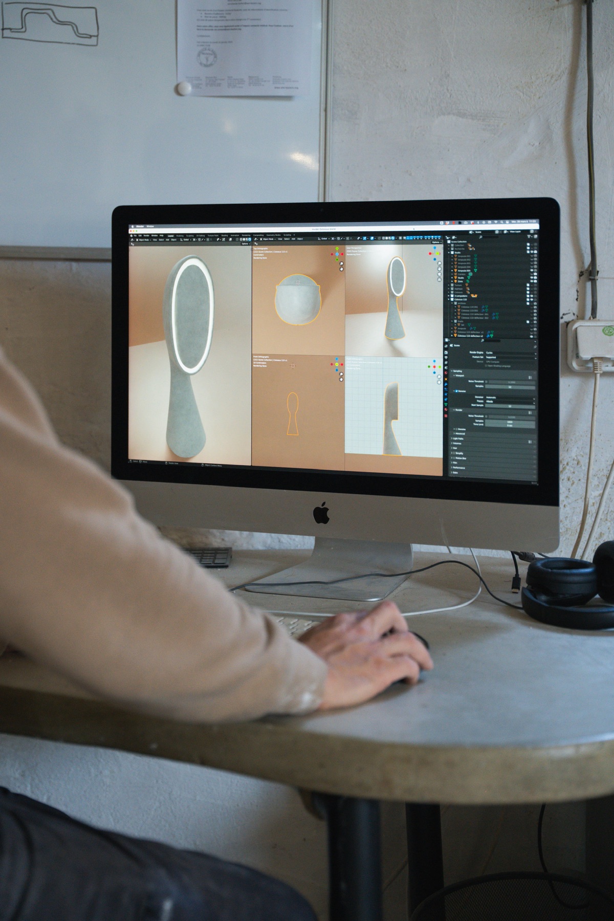 An Amba drawn in Blender before being made